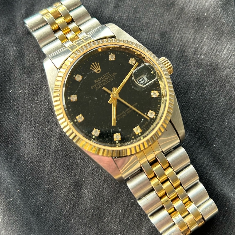 Datejust Two-Tone Black Dial Watch
